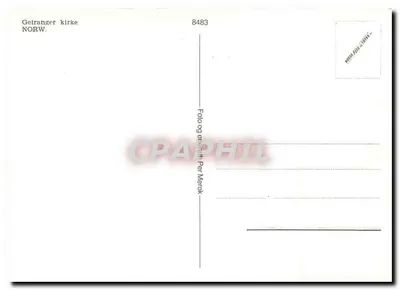 Geiranger kirke — Norwegia — Fotografia i rytownictwo Per Merck, nr 8483 — Rewers