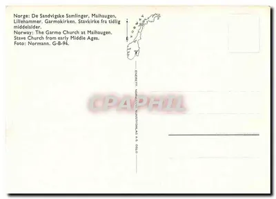 Igreja de Garmo — Igreja de madeira da Idade Média inicial — Normanns Kunstforlag A/S Oslo — Verso