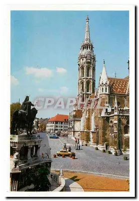 Budapest — Igreja de Matias e estátua equestre — Editor: dr. Szabó József