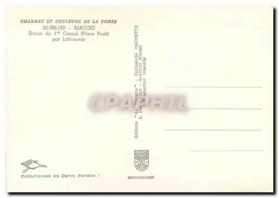 Beeld van de Eerste Consul — Place Foch — Ajaccio — Uitgave Hachette — Achterkant