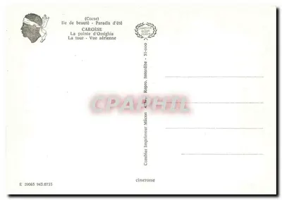 Cargèse — Die Turm — Luftaufnahme — Verlag Combier — Rückseite