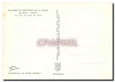 Porto - Widok na wieżę na dnie zatoki — wydawnictwo Mexichrome, seria 'Zaklęcia i kolory Korsyki' — Rewers