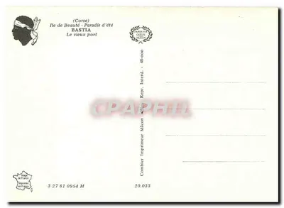 Bastia — O porto antigo — Impressor Combier, n° 20.033 — Verso