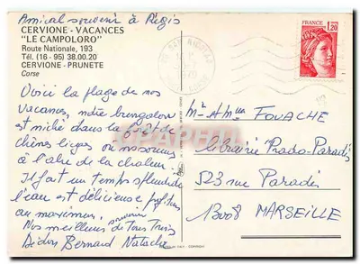 Pływa Cervione — Wakacje z Régis — Wydawca Cervione-Vacances — Rewers