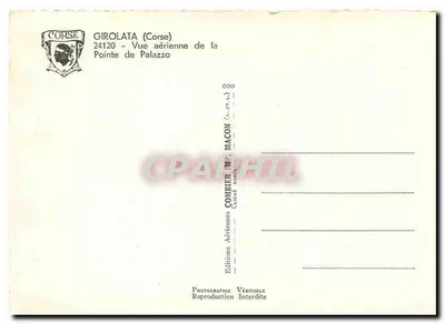 Punta di Palazzo — Girolata (Corsica) — Edizioni Combier — Verso