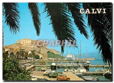 Calvi — vista do porto e da cidadela — Graphphil