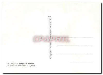 Estatua do Imperador em Ajaccio — A Corse — Imagens e Poesias, n°29 — Verso