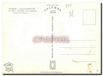 Cervione — Typowa stara ulica — Wydawnictwo GAL, 84 — Rewers