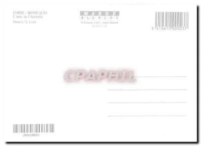 Bonifacio — widok z lotu anse de l'Arenella — Wydawnictwo Marge Blanche — Rewers