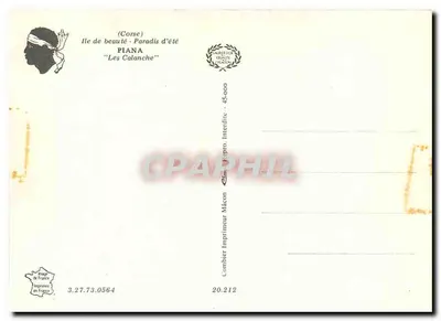 As Calanche — Piana (Córsega) — Impressor Combier — Verso
