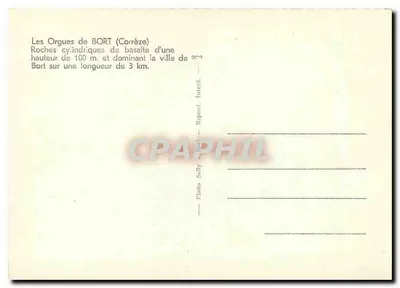 As Orgues de Bort (Corrèze) — Rochas cilíndricas de basalto — Foto Sully & Bert — Verso