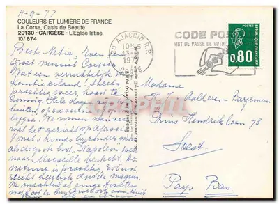 Igreja de Cargèse — Córsega — Edições Jean-Jauret — Verso