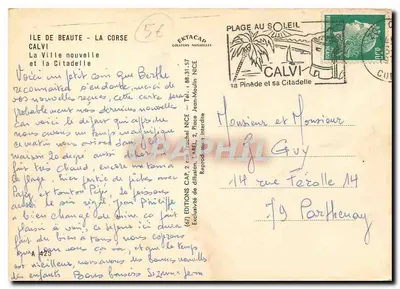 Calvi — A Cidade nova e a Cidadela — Edições Ektacap — Verso