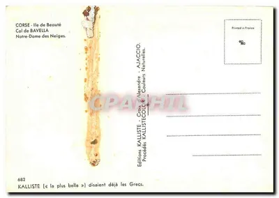 Col de Bavella — Nossa Senhora das Neves — Edições Kalliste — Verso