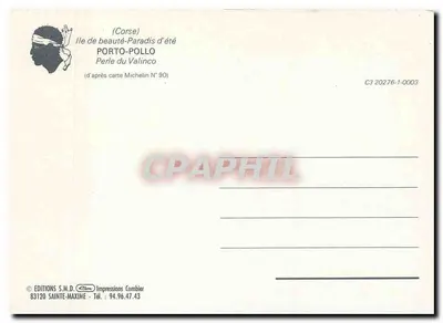 Córsega — Carta Michelin N°90 — Éditions S.M.D. — Verso