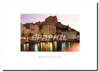 Bonifacio — vista del porto al tramonto — Edizioni S.M.D. Sainte-Maxime, n° 3419610-000237