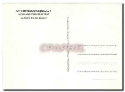Residência Delcloy — Piscina & mas de acolhimento — Impressor na França — Verso