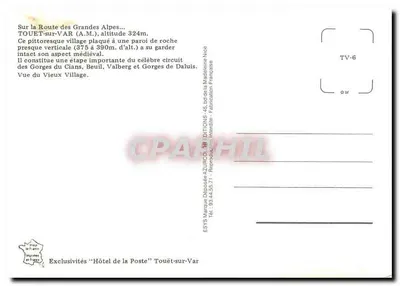 Touët-sur-Var — wzniesiony wioska — Wydawnictwo Azurco — Rewers