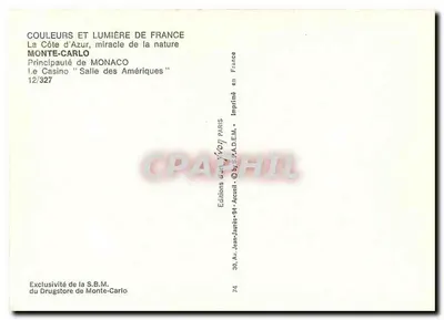 Das Casino "Salle des Amériques" — Monte-Carlo — Editions Jean-Jaurès — Rückseite