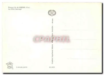 Presqu'île de Giens — La Côte Sauvage — Comber Imprimeur Mâcon - 44-000 — Verso