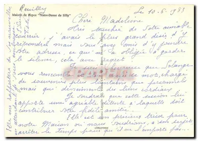 Castelo de Reuilly — Casa de Repouso 'Notre-Dame de Silly' — Foto Légérim — Verso