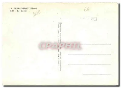 La Ferté-Milon — O Canal — editor CIM — Verso