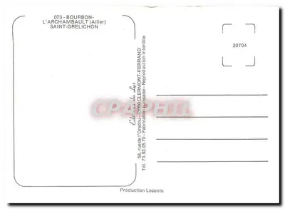 Estátua de Saint-Grelichon — Bourbon-l'Archambault (Allier) — Éditions du Lys — Verso