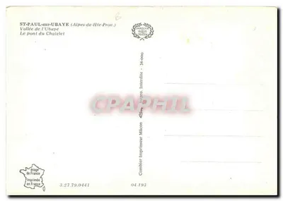 St-Paul-sur-Ubaye — Dolina Ubaye, most Chatelet — Combier Imprimeur Mason — Rewers