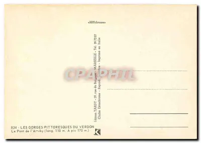 Most Artuby — Piekne doliny Verdonu — Wydawnictwo Tardy — Rewers