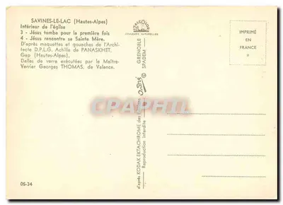 Savines-Le-Lac — Binnenkant van de kerk — Glasvloeren van Georges Thomas — Achterkant