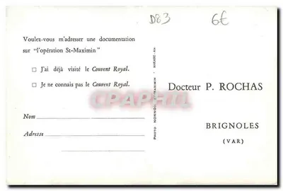 Cour intérieure du Convent Royal — Brignoles — Photo nonnon St-Maximin — Verso