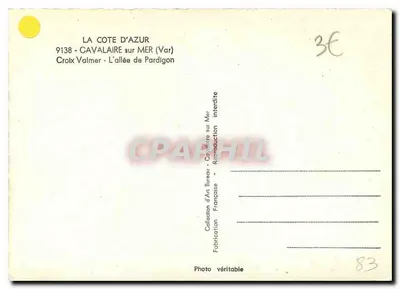 Avenida de palmeiras — Croix Valmer, Costa Azul — P. Bureau — Verso