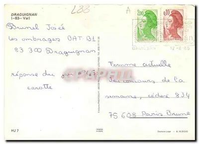 Draguignan — vista panorâmica — Edição Photogu — n° HJ 7 — Verso