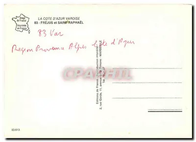 Frejus e Saint-Raphaël — Costa Azul — Éditions de France — Verso