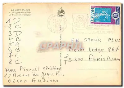 Palácio dos Congressos de Juan-les-Pins — Editora Les Éditions MAR, n° 18-130 — Verso
