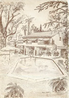 Vista da Villa-Hôtel e da piscina — HOTEL BEAUSÉJOUR - 06100 JUAN-LES-PINS