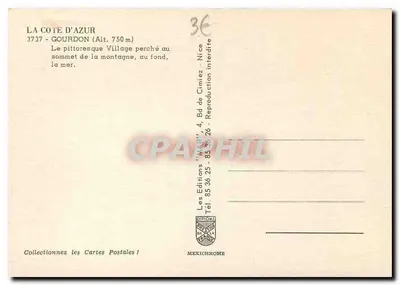 Gourdon — villaggio in cima alla Costa Azzurra — Edizioni Diplôme — Verso
