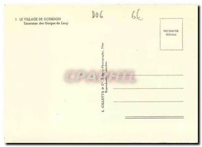 Wioska Gourdon — Wycieczka przez Gory Goules — L. Gilletta & Cie, Wydawca-Fotograf, Nîmes — Rewers