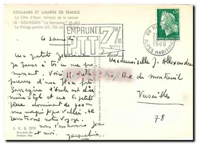 Gourdon — La Sarrazine (Alt. 758 m) — Wydawnictwo Jean-Jaurès — Rewers