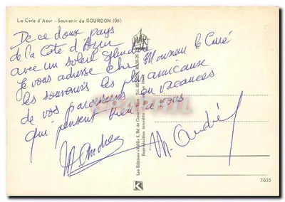 Gourdon — verdadero nido de águila situado a 780 metros — Ediciones MAR — Reverso