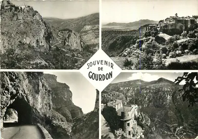 Gourdon — vista panorâmica e do túnel — Souvenir de Gourdon, edição SEP-Véritable