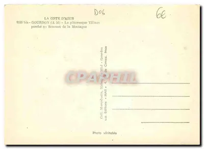 Gourdon (A-M) — O pitoresco vilarejo situado no topo da montanha — Coleção Marissette, editor « MAR » — Verso