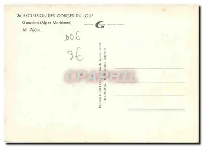 Gourdon — Alpes-Maritimes — Éditions L. Gilletty — Verso