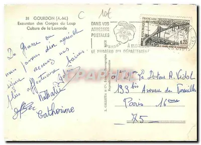 Gourdon (A.M.) — Excursão nas Gorges do Lobo, Cultivo da Lavanda — L. Gilletta & Cie — Verso