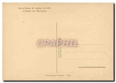 Notre-Dame de Laghet (A.-M.) — Wejście do świątyni — Héliogravure François - Nice — Rewers