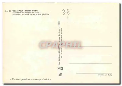 Gourdon — Vista geral — Les Éditions GILLETTA, Nice — Verso