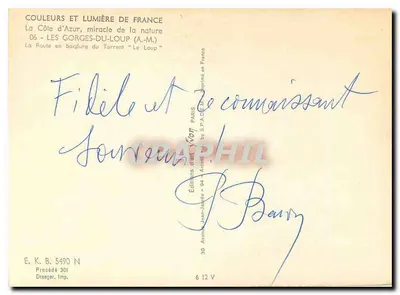 Les Gorges-du-Loup — Droga nad strumieniem "Le Loup" — Wydawnictwo JYVON — Rewers