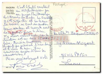 Hotel Reid's — Madeira — editor MD 131 — Verso
