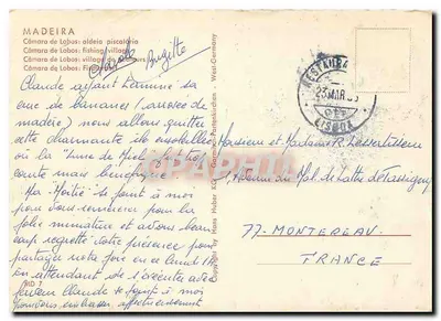 Câmara de Lobos — aldeia de pescadores — editor não identificado — Verso