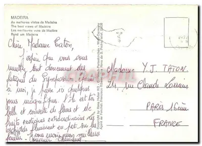 Madeira — Vistas panorâmicas e cenas locais — editor Huber KG, Alemanha Ocidental — Verso